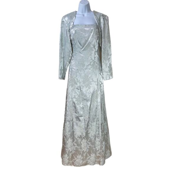 Vintage Steppin Out Formal Gown with Bolero Jacket Blue Size 13/14 Made in USA - Picture 1 of 15